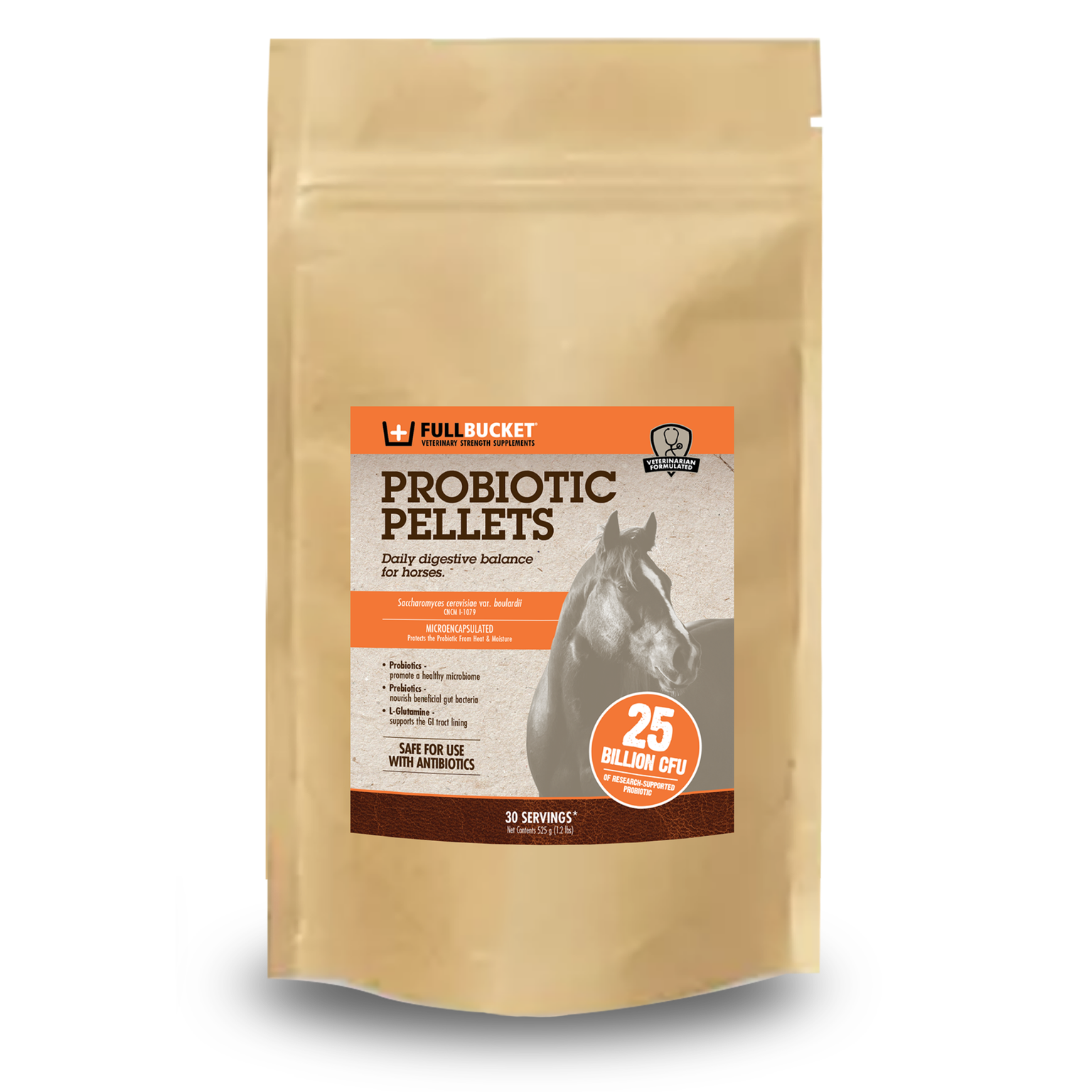 Fullbucket Equine Probiotic Pellets - 30 serving front