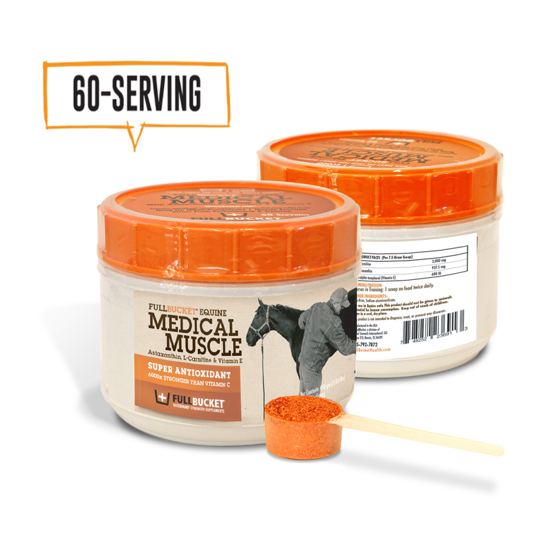 Medical Muscle Performance Horse Supplement | Power, Endurance, Recovery | FullBucket Health 3 Jars